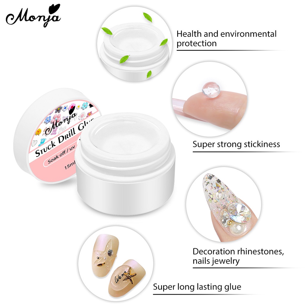 MONJA Keo 15ml Dán Trang Trí Móng Tay Nghệ Thuật DIY