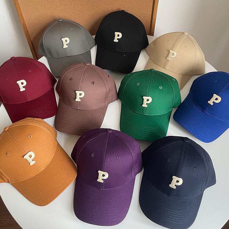 Mũ lưỡi trai cứng Helolis thêu chữ P phong cách Hàn Quốc cho nam và nữ