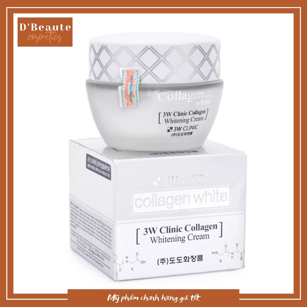 Kem Dưỡng Trắng Da Và Tái Tạo Da Tinh Chất Collagen 3W Clinic Collagen Whitening Cream 60ml - Hàn Quốc Chính Hãng