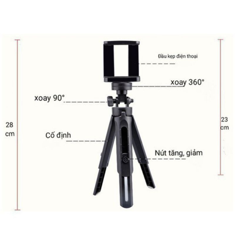 Giá đỡ điện thoại tripod suport xoay 360°