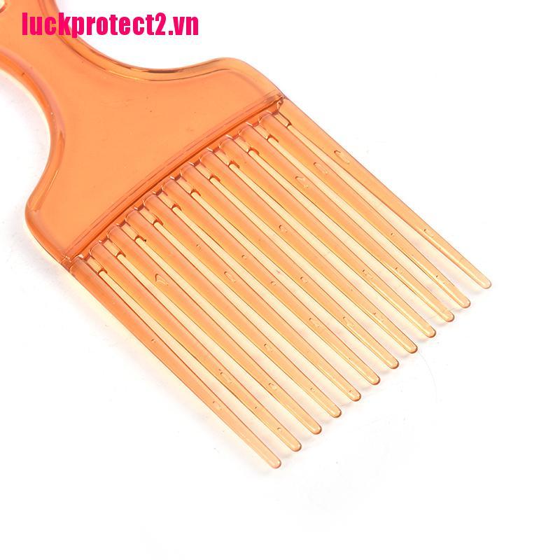 H&L Wide Teeth Brush Pick Comb Fork Hairbrush Plastic Gear Comb For Curly Afro Hair