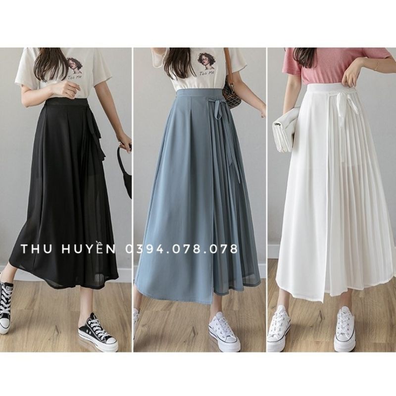 - QUẦN GIẢ VÁY VOAN DẬP LY THẮT NƠ HÀNG QUẢNG CHÂU