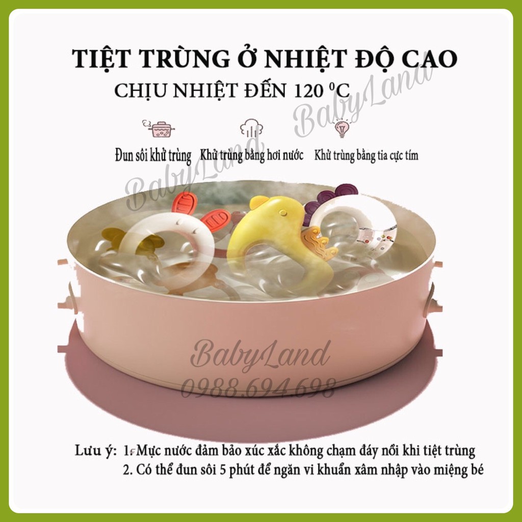 Xúc xắc cho bé, gặm nướu cho bé gồm 10 chi tiết loại siêu cao cấp (có thể tiệt trùng ở nhiệt độ cao, có hộp đựng)