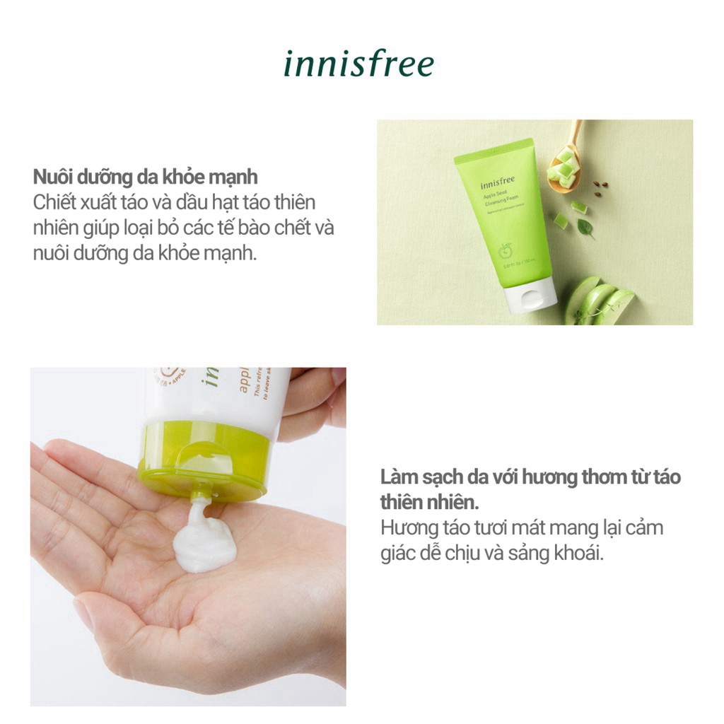 Sữa Rửa Mặt Trà Xanh Làm Sạch Sâu Innisfree Green Tea Foam Cleanser 150ml Chính H