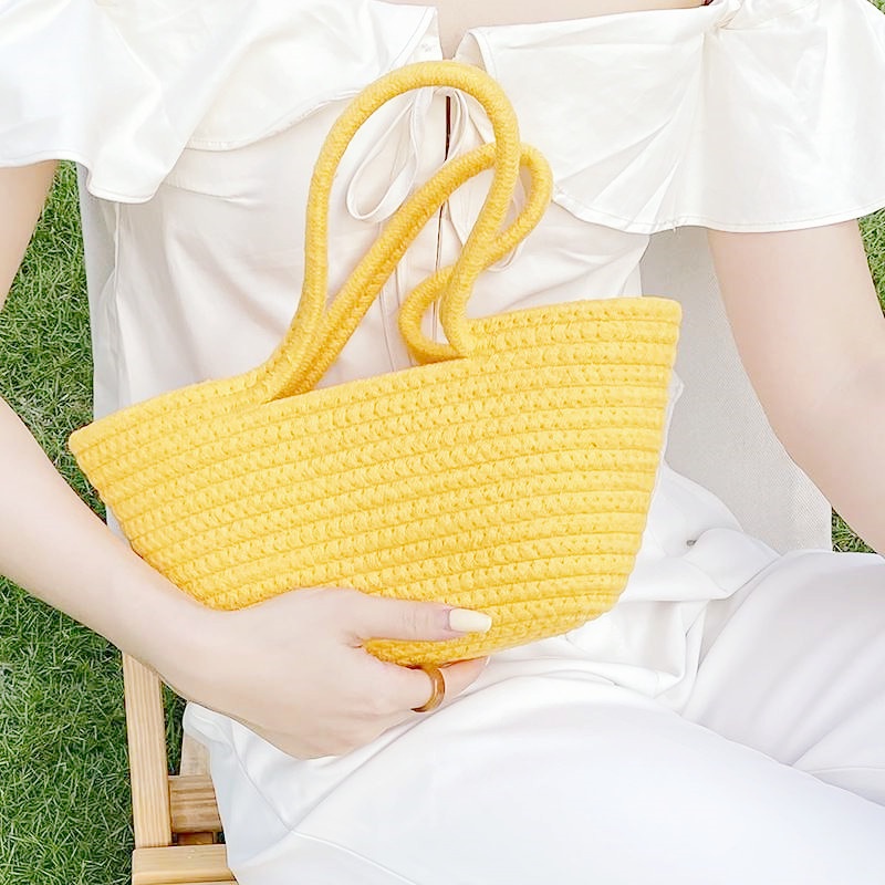 Túi xách nữ mùa hè dây vải dệt kim đi biển