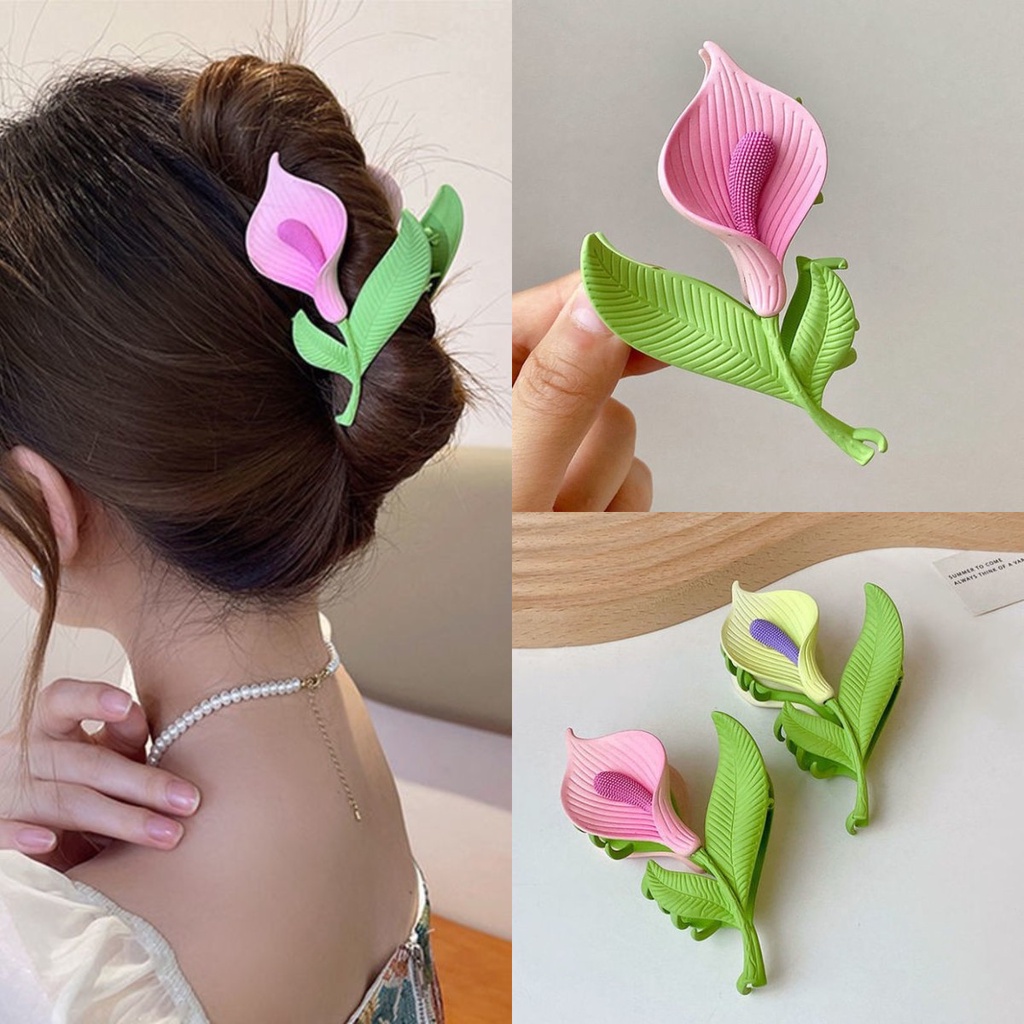 Kẹp Tóc Hình Hoa Màu Hồng Thanh Lịch Thời Trang Mùa Hè Cho Nữ