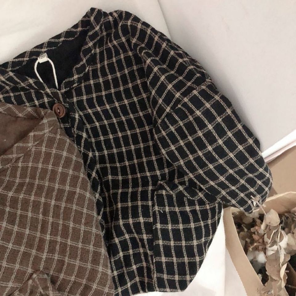 MNGRL Áo Khoác Bóng Chày Sọc Caro Màu Sắc Đơn Giản Thời Trang Xuân Thu Phong Cách Hàn Quốc Cho Nam Và Nữ