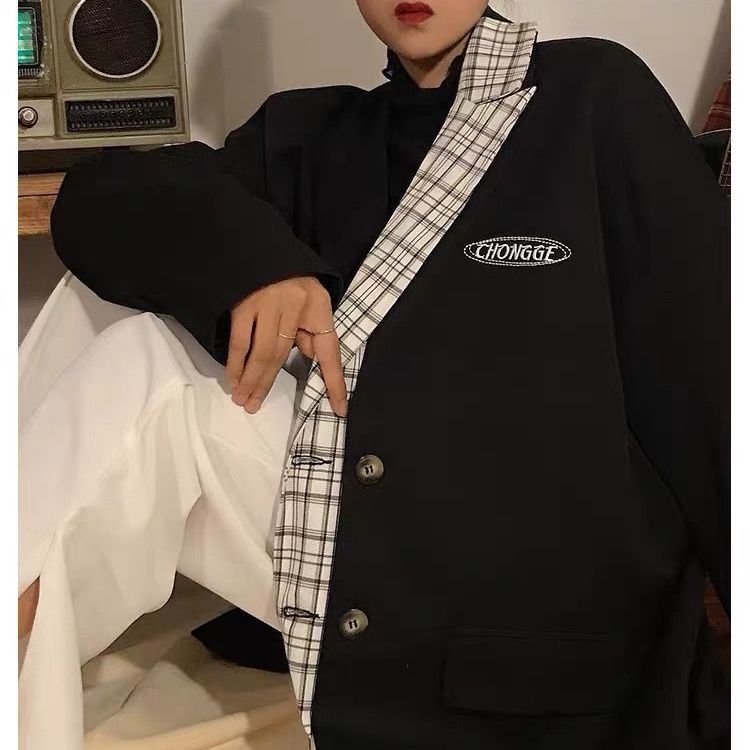 Áo blazer dáng rộng tay dài thiết kế 2 lớp phong cách Hàn Quốc cho nữ | BigBuy360 - bigbuy360.vn