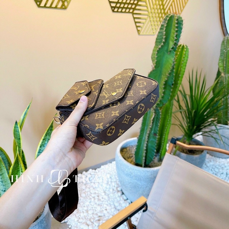 Set 2 Túi Bì Thư, Túi Xách Nữ Đeo Chéo In Chìm