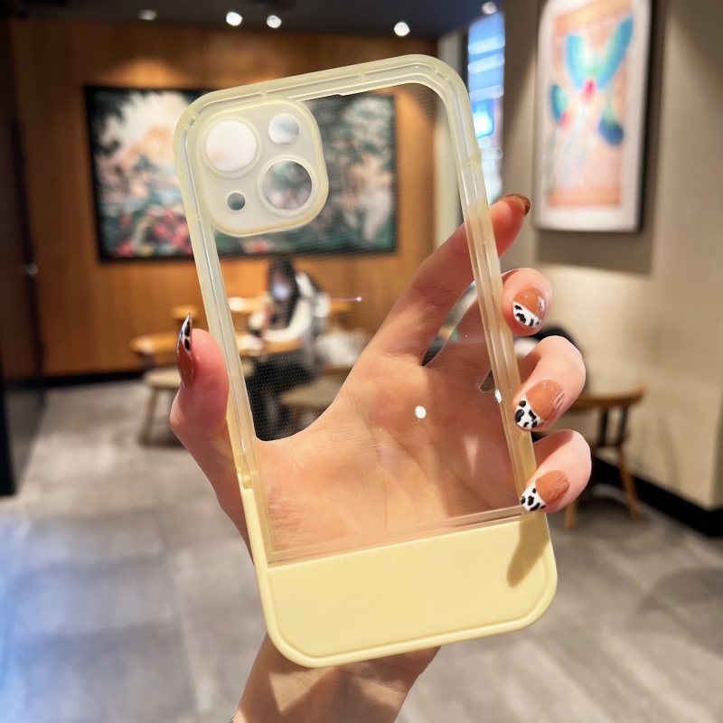 Ốp Điện Thoại Mềm Trong Suốt Chống Sốc Có Giá Đứng Cho iPhone 14 13 12 11 Pro Max XS XR X 8 7 Plus + SE 2020
