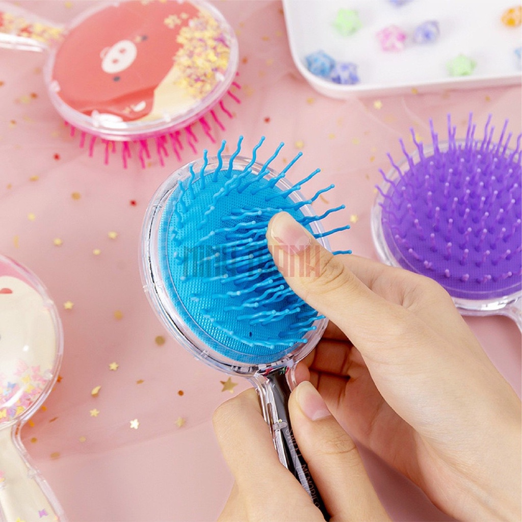 Lược Massage Đầu, Gỡ Tóc Rối Sweet Memories Có Nhũ Kim Tuyến Họa Tiết Dễ Thương VC