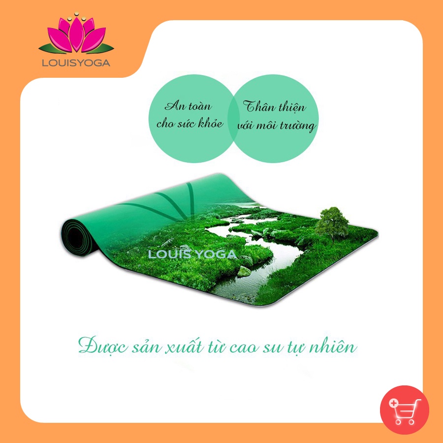 Thảm tập yoga cao su Basic Louis 183x68x0.5cm định tuyến - Chất liệu cao su chống thấm, chống trơn, chống trượt