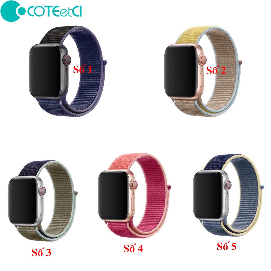 Dây vải Sport Loop Apple watch Series 5 chính hãng COTEetCI Đủ Size , mầu sắc mới