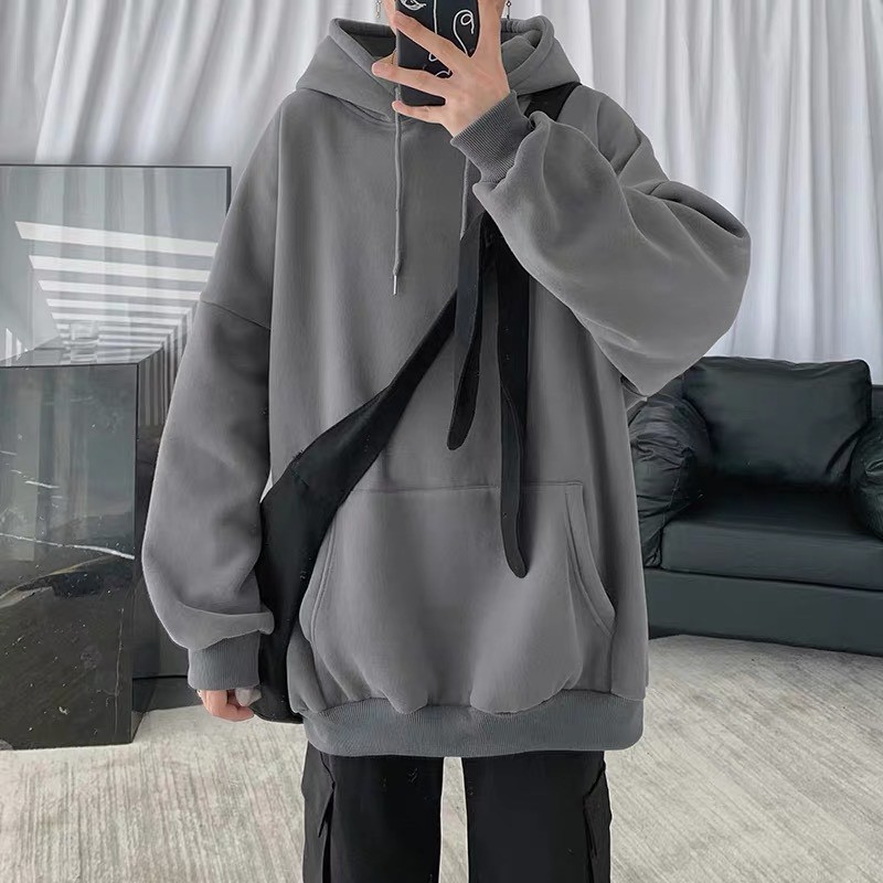 ÁO HOODIE NỈ BÔNG XÁM (Kèm Ảnh thật)