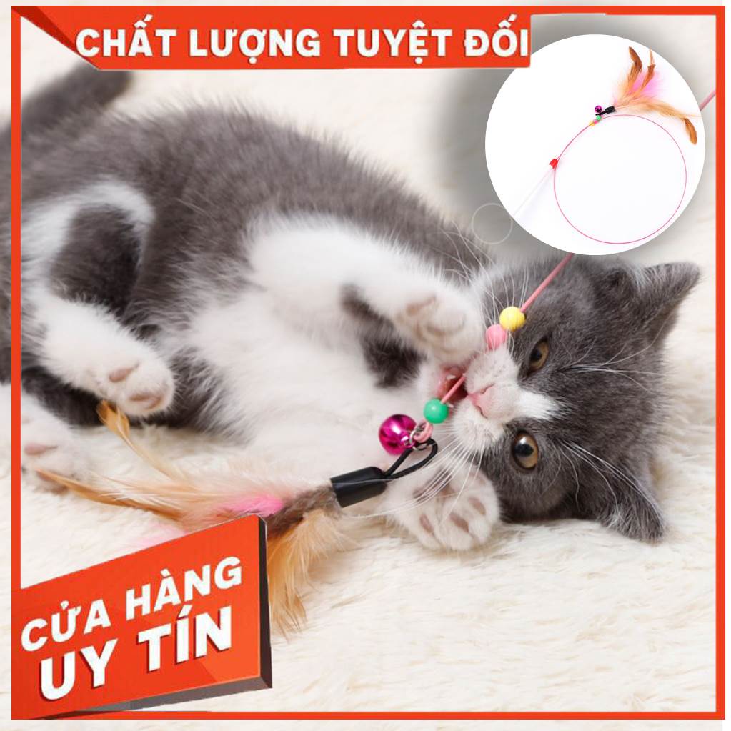 [NowShip] Cần câu mèo lông vũ - Đồ chơi que trêu mèo mẫu mới 2022 - Giao màu ngẫu nhiên - Nà Ní Pet Shop