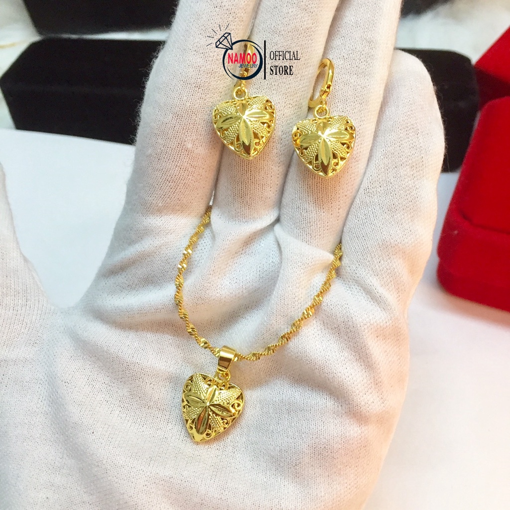 Set Dây CHuyền Và Nhẫn Nữ Mạ Vàng Cao Cấp V167 T167 Namoo Jewelry