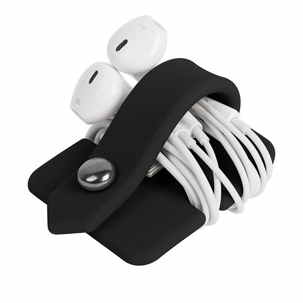 1 Dụng Cụ Thu Gọn Dây Cáp Bằng Silicon Nhiều Màu Sắc Tiện Dụng