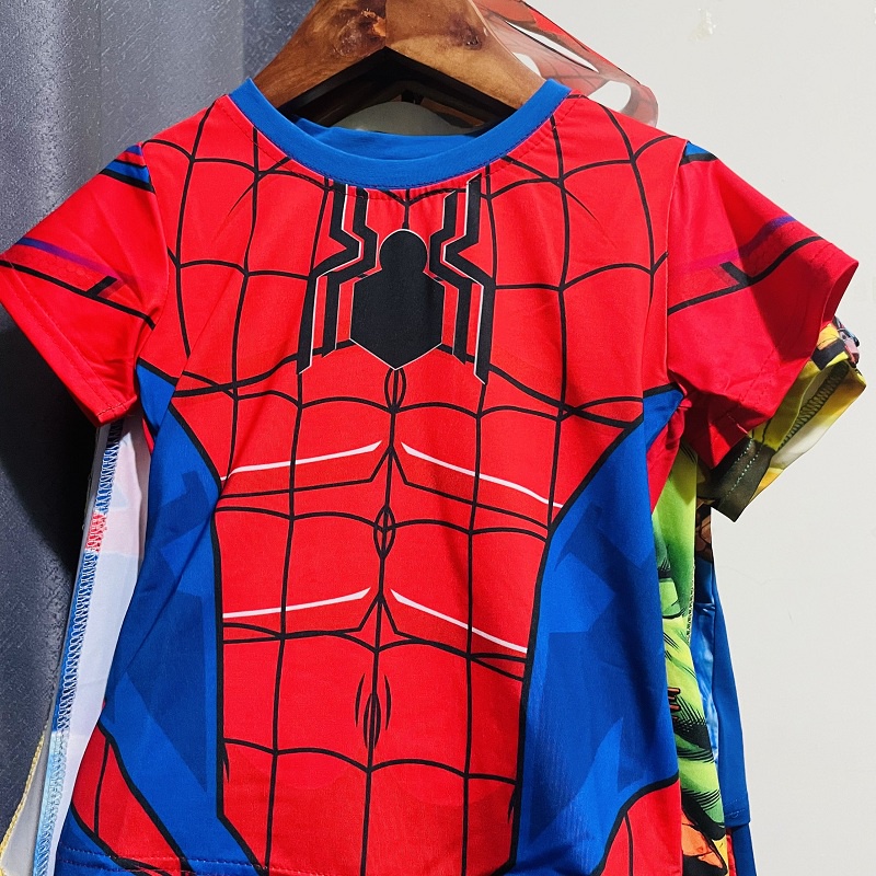 Bộ quần áo siêu nhân người nhện, spiderman, đồ lửng bé trai B171 tặng kèm choàng và mặt nạ