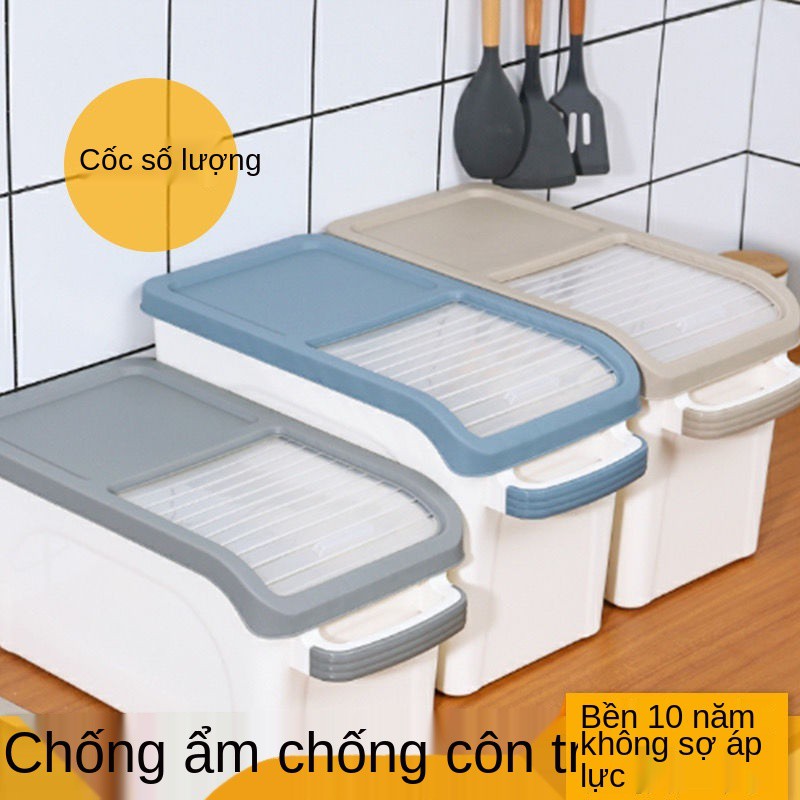 Thùng đựng gạo thông minh chống ẩm mốc có nắp nhựa an toàn sức khỏe
