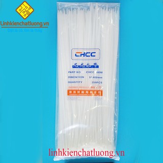Dây thít nhựa 40cm 5x400 màu trắng loại thường (túi 250c)