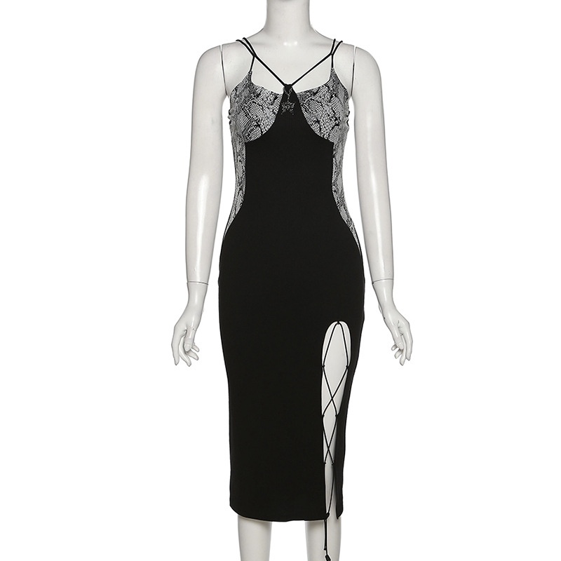 DUNEA Đầm Nữ Eo Cao Buộc Dây Thời Trang Quyến Rũ