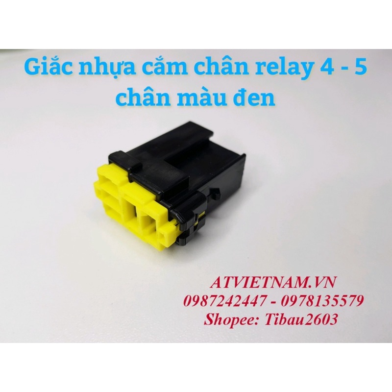 Giắc Nhựa cắm chân relay 4/5 chân màu ĐEN