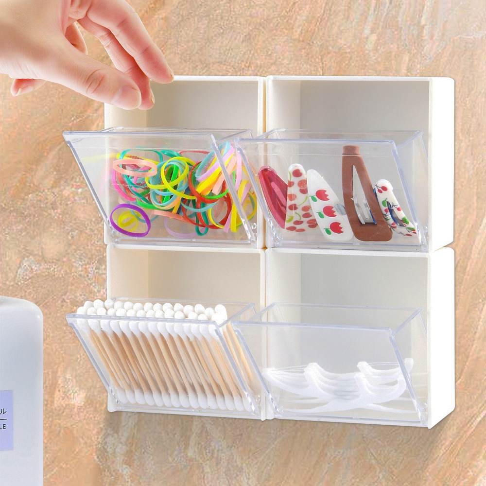 Giá Đỡ Bông Tẩy Trang / Bông Tẩy Trang Bằng Nhựa Gắn Tường Phòng Tắm Tiện Lợi
