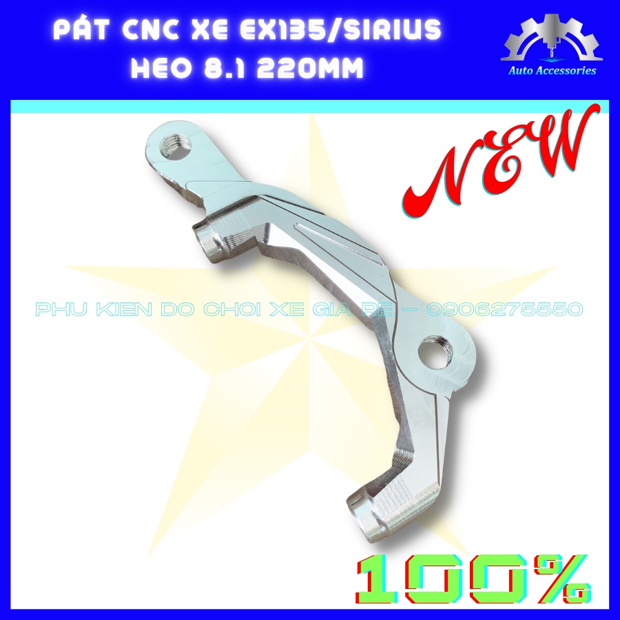 PÁT CNC - Pát Trước Exciter Ex135 Sirius gắn Heo Dầu 8.1 Racing 4piston đối xứng đi đĩa size 220mm - CNC nguyên Khối