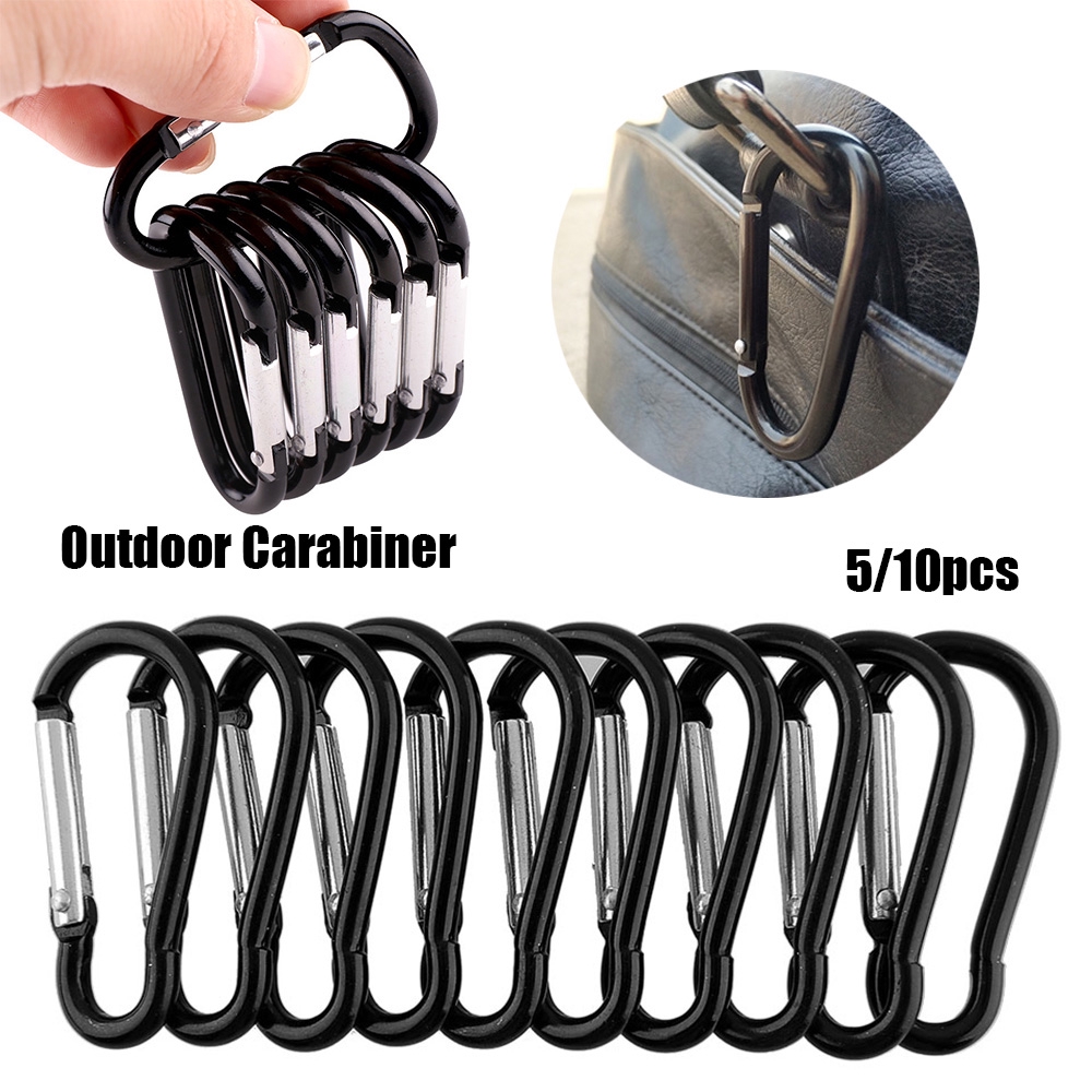 MUVAKO Bộ 5/10 Nút Nhôm Màu Đen An Toàn Chất Lượng Cao Cho Leo Núi Thể Thao