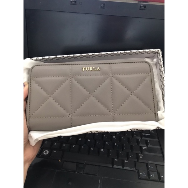 Ví cầm tay furla xk fulbox màu xám