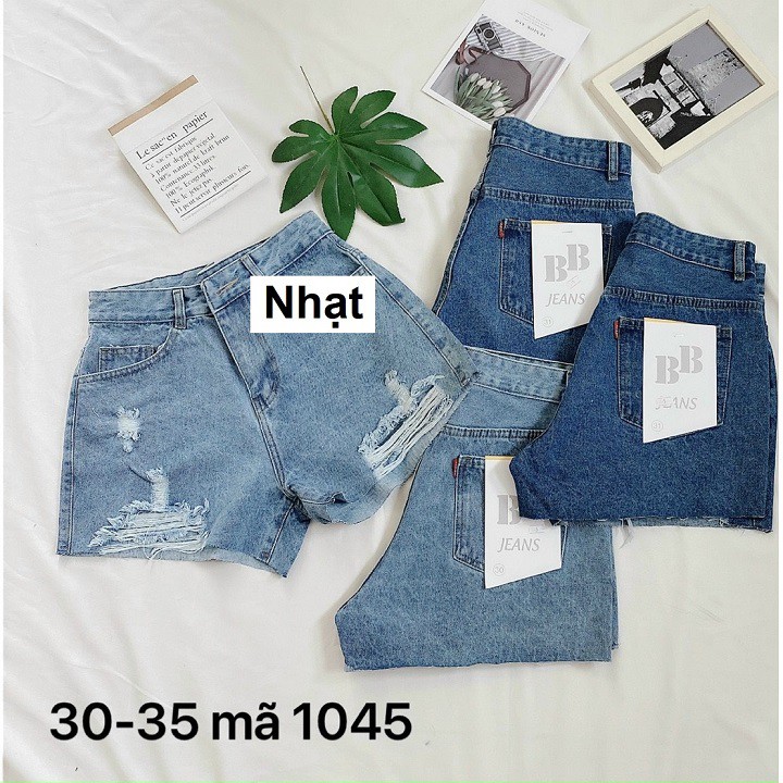 Quần đùi jean nữ rách big size vải VNXK QJ1045