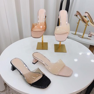 Dép cao gót nữ, Guốc nữ quai xinh mika theo màu siêu xinh cao 5P, chất da bóng sang chảnh, đúng size phù hợp mọi lứa tổi