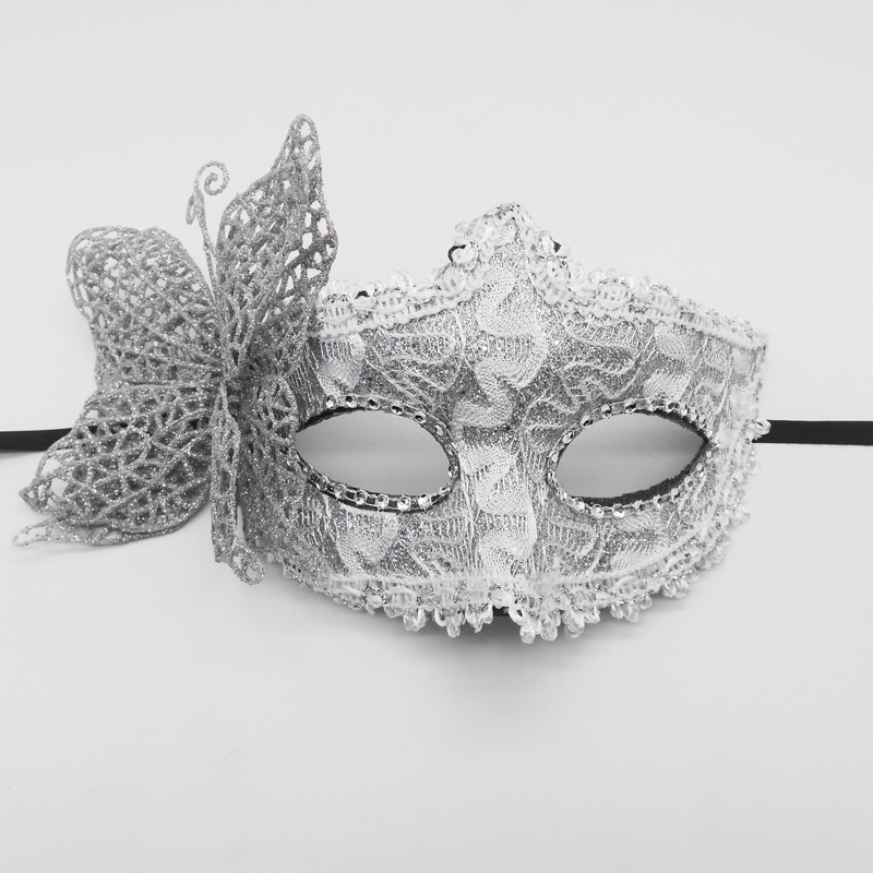 Mặt Nạ Nhựa Hóa Trang Halloween Hình Bướm Một Bên