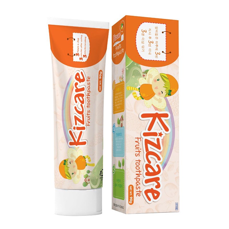 Kem Đánh Răng Trẻ Em Kizcare Fruits 90g (hương trái cây)