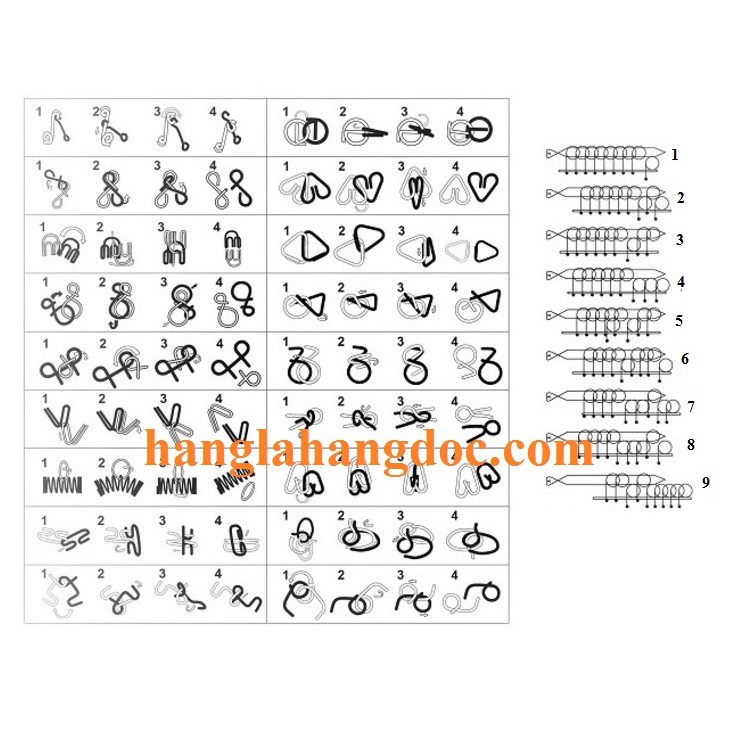 Trò chơi thử thách tháo lắp vòng sắt 18 món (Metal puzzle set of 18)