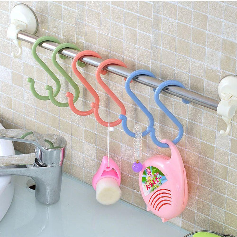 LET Set 4 Móc Treo Đồ Hình Chữ S Bằng Nhựa ABS Đa Năng Tiện Dụng