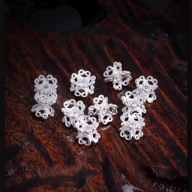 [S925] Charm bạc ốp đôi cánh hoa - MH217