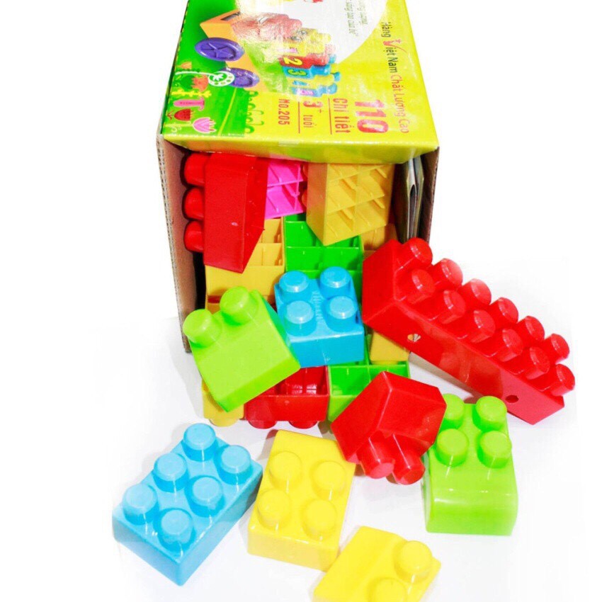 Đồ Chơi Xếp Hình Nhựa 110 Chi Tiết Hàng Antona Việt nam An Toàn Cho Bé