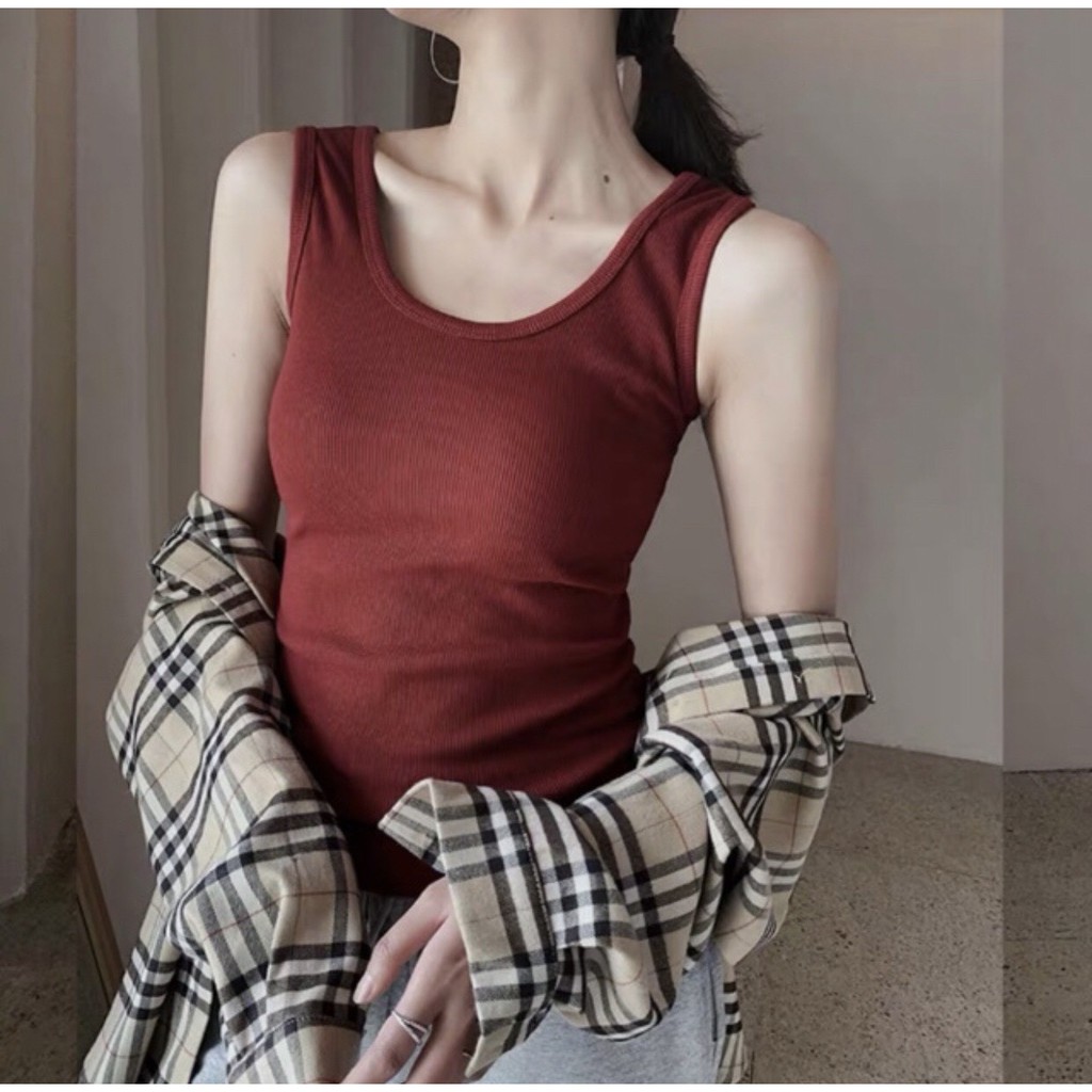 Áo sát nách nữ cotton big size co dãn thoải mái từ 45 đến dưới 68kg