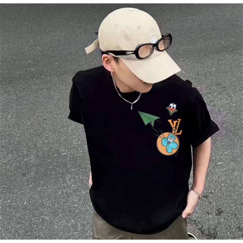 Áo Thun Cotton Tay Ngắn In Họa Tiết Graffiti Cổ Điển Thời Trang Cho Nam Và Nữ