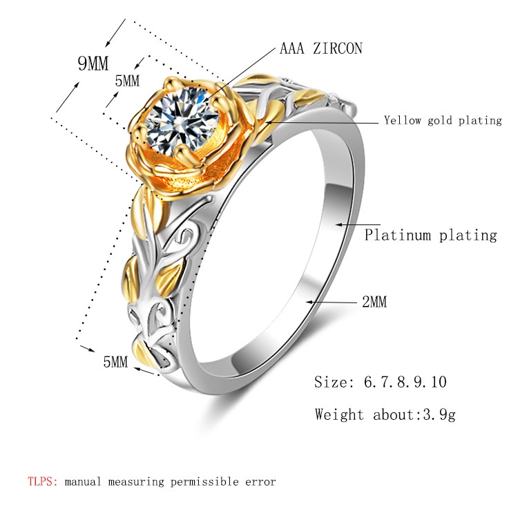 Nhẫn Đính Đá Zircon Phong Cách Âu Mỹ Thời Trang JH01