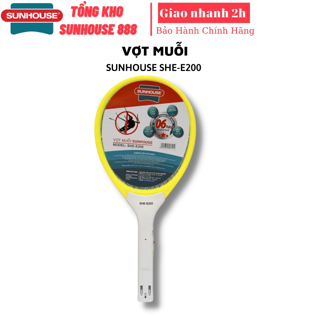 Vợt muỗi 3 lớp Sunhouse SHE-E200 dung lượng 400mAh bảo hành 12 tháng