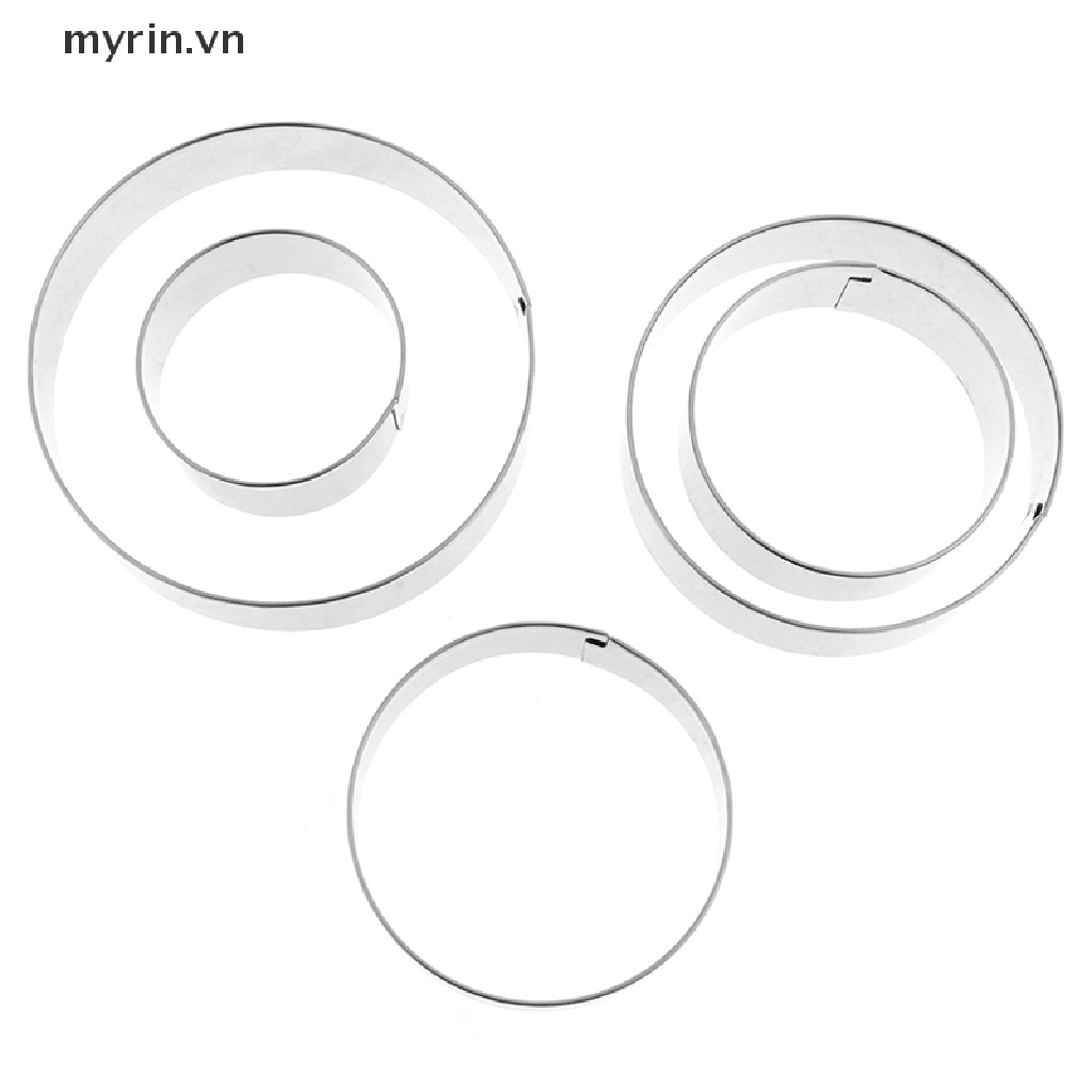 Set 5 Khuôn Cắt Bánh Hình Tròn Bằng Thép Không Gỉ DIY
