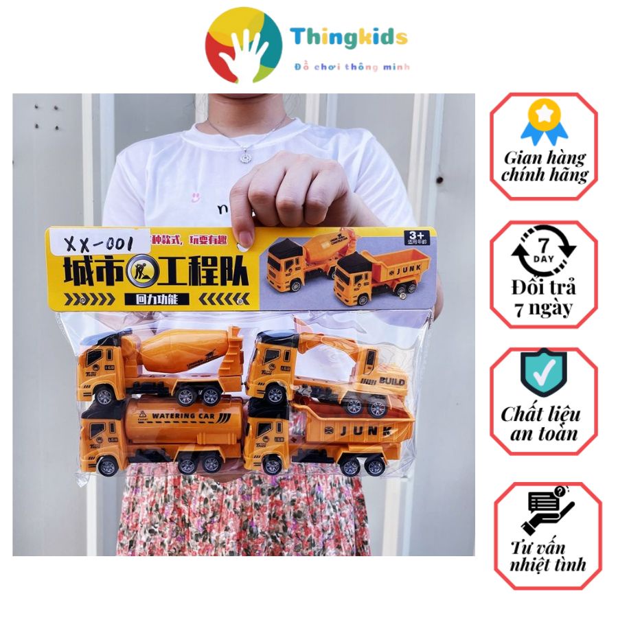 Set vỉ xe ô tô công trình xây dựng cho bé - Thingkids