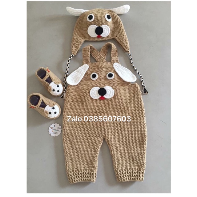 Set Yếm len nâu bé trai