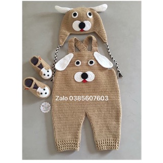 Set Yếm len nâu bé trai