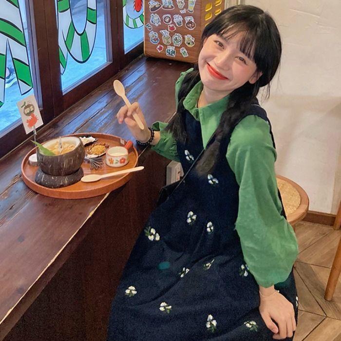 Set Đầm Sơ Mi Tay Dài Và Áo Ghi Lê Phong Cách Pháp Retro Thời Trang Xuân Thu Mới Dành Cho Nữ 2022
