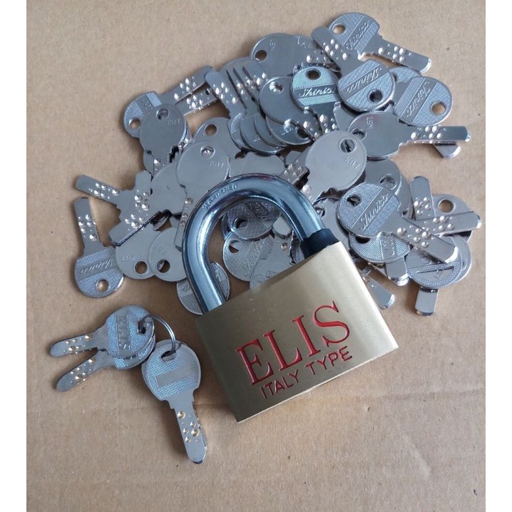 Ổ khoá ELIS 70mm gồm 50 chìa khoá phụ ( chất liệu đồng )