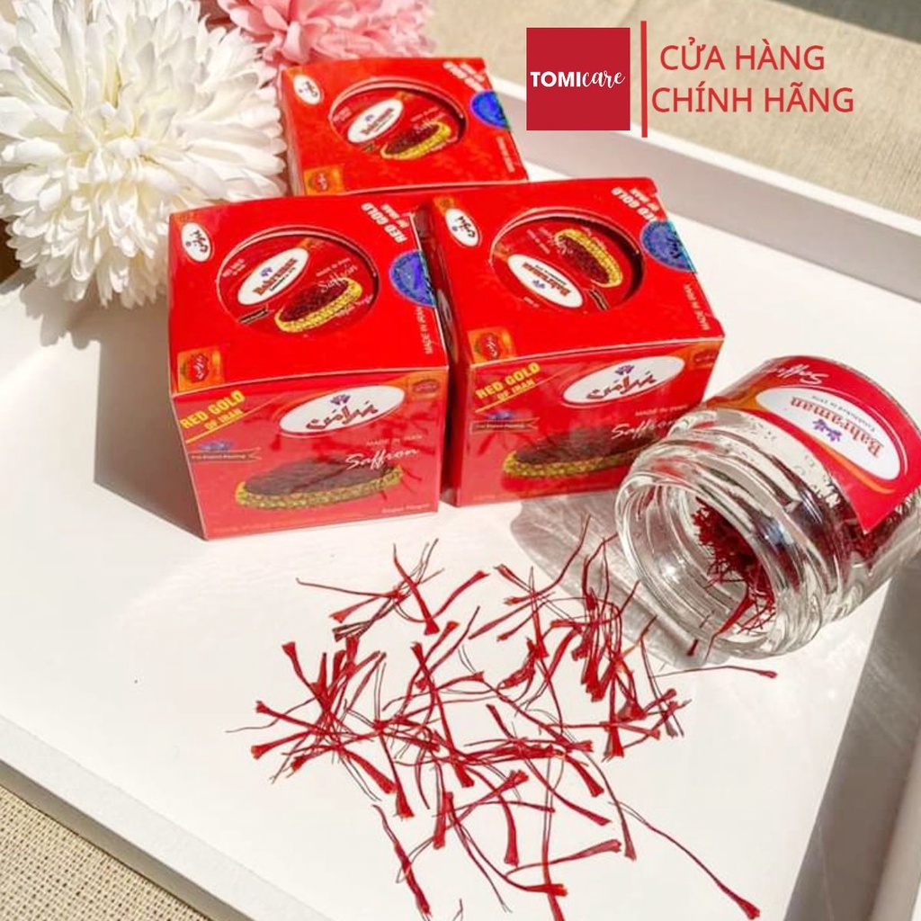 Nhụy hoa nghệ tây chính hãng Iran Saffron Bahraman Super Negin 1.0gram SASUKE tác dụng ngủ ngon, đẹp da