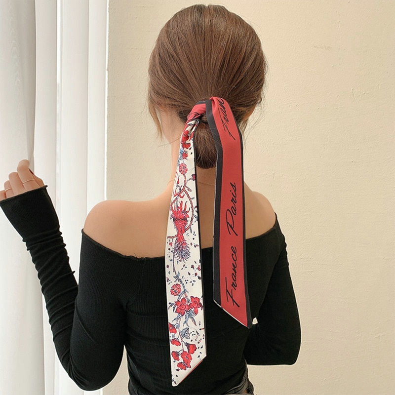 Dây Buộc Tóc Thắt Nơ Ruy Băng Lụa Cổ Điển Thời Trang Nữ